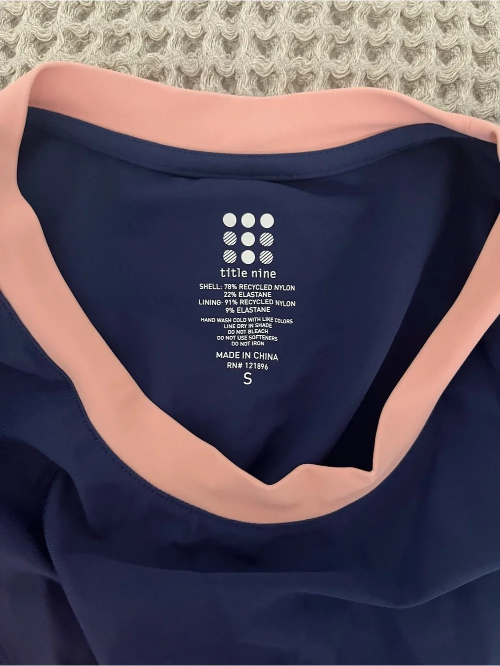Title Nine Women’s Rash Guard Swim Set - Navy, Coral & Light Pink - Picture 7 of 8